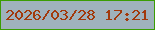 文字の大きさ：2、枠の色：3a9d03、背景の色：9fb2bc、文字の色：a2390c 無料ブログパーツのブログ時計