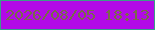 文字の大きさ：1、枠の色：3a9e88、背景の色：b20ae7、文字の色：796a4a 無料ブログパーツのブログ時計