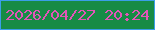 文字の大きさ：5、枠の色：3a9ee9、背景の色：178b46、文字の色：e255b9 無料ブログパーツのブログ時計
