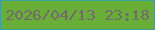 文字の大きさ：4、枠の色：3aa0a2、背景の色：68ae37、文字の色：736a6e 無料ブログパーツのブログ時計