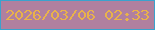 文字の大きさ：5、枠の色：3aa2cd、背景の色：b0809f、文字の色：e9b24a 無料ブログパーツのブログ時計
