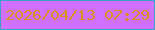 文字の大きさ：5、枠の色：3aa3c4、背景の色：cf71fe、文字の色：db8d1c 無料ブログパーツのブログ時計