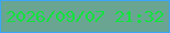 文字の大きさ：4、枠の色：3aa6f9、背景の色：6aa592、文字の色：14e33e 無料ブログパーツのブログ時計