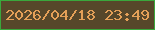 文字の大きさ：5、枠の色：3aa73c、背景の色：56472a、文字の色：e4a058 無料ブログパーツのブログ時計