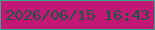 文字の大きさ：1、枠の色：3aa790、背景の色：c21875、文字の色：1a5846 無料ブログパーツのブログ時計