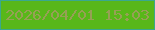 文字の大きさ：2、枠の色：3aa88d、背景の色：58b719、文字の色：96a055 無料ブログパーツのブログ時計