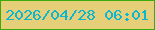 文字の大きさ：5、枠の色：3aab09、背景の色：e6cf79、文字の色：0bb6ce 無料ブログパーツのブログ時計