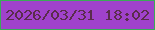 文字の大きさ：4、枠の色：3aab57、背景の色：a042cb、文字の色：5a2c4c 無料ブログパーツのブログ時計