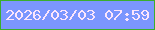 文字の大きさ：2、枠の色：3aae2d、背景の色：7b96fe、文字の色：fce5fc 無料ブログパーツのブログ時計