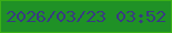 文字の大きさ：3、枠の色：3aaf16、背景の色：1f9126、文字の色：383b82 無料ブログパーツのブログ時計
