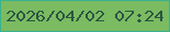 文字の大きさ：4、枠の色：3ab28e、背景の色：7bbb61、文字の色：2b5543 無料ブログパーツのブログ時計