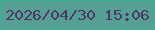 文字の大きさ：2、枠の色：3ab394、背景の色：559f94、文字の色：493964 無料ブログパーツのブログ時計