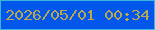 文字の大きさ：1、枠の色：3ab7e1、背景の色：0156ec、文字の色：b9a64f 無料ブログパーツのブログ時計