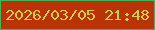文字の大きさ：1、枠の色：3ab95c、背景の色：ba3305、文字の色：cecd4e 無料ブログパーツのブログ時計