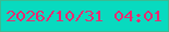 文字の大きさ：1、枠の色：3aba94、背景の色：08dabf、文字の色：e82b71 無料ブログパーツのブログ時計