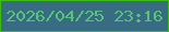 文字の大きさ：2、枠の色：3abc13、背景の色：386c82、文字の色：58c47a 無料ブログパーツのブログ時計