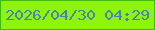 文字の大きさ：4、枠の色：3abf10、背景の色：8ef40d、文字の色：4587a4 無料ブログパーツのブログ時計