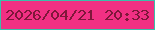 文字の大きさ：5、枠の色：3abfaa、背景の色：f13083、文字の色：7f173a 無料ブログパーツのブログ時計