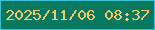 文字の大きさ：4、枠の色：3ac1d5、背景の色：08795f、文字の色：fac768 無料ブログパーツのブログ時計