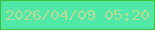 文字の大きさ：2、枠の色：3ac333、背景の色：51e8a7、文字の色：b4dd96 無料ブログパーツのブログ時計