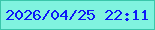 文字の大きさ：3、枠の色：3ac6aa、背景の色：80f3df、文字の色：0c18f8 無料ブログパーツのブログ時計