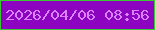文字の大きさ：4、枠の色：3ac832、背景の色：8c04bf、文字の色：da82fb 無料ブログパーツのブログ時計