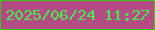 文字の大きさ：5、枠の色：3aca10、背景の色：b34c84、文字の色：46f048 無料ブログパーツのブログ時計