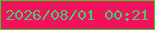 文字の大きさ：3、枠の色：3ad023、背景の色：f2125c、文字の色：45c87a 無料ブログパーツのブログ時計