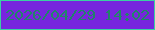 文字の大きさ：2、枠の色：3ad0a3、背景の色：7725de、文字の色：21846b 無料ブログパーツのブログ時計