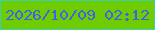 文字の大きさ：4、枠の色：3ad1ac、背景の色：6ecc00、文字の色：4062e8 無料ブログパーツのブログ時計