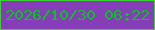 文字の大きさ：3、枠の色：3ad230、背景の色：863eb8、文字の色：06c51e 無料ブログパーツのブログ時計