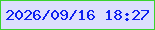 文字の大きさ：5、枠の色：3ad330、背景の色：dddffe、文字の色：0d20f0 無料ブログパーツのブログ時計