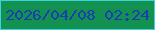 文字の大きさ：2、枠の色：3ad3e0、背景の色：139150、文字の色：183eb1 無料ブログパーツのブログ時計