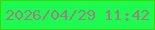 文字の大きさ：5、枠の色：3ad903、背景の色：1dfb53、文字の色：97847e 無料ブログパーツのブログ時計