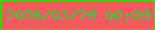 文字の大きさ：3、枠の色：3ada0a、背景の色：f3595d、文字の色：1eda3b 無料ブログパーツのブログ時計