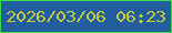 文字の大きさ：4、枠の色：3ada48、背景の色：215e9d、文字の色：c8ca3b 無料ブログパーツのブログ時計