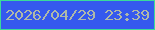 文字の大きさ：2、枠の色：3adb9a、背景の色：3559ee、文字の色：afb9a9 無料ブログパーツのブログ時計