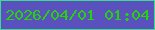 文字の大きさ：4、枠の色：3adc8e、背景の色：5a50be、文字の色：24d30c 無料ブログパーツのブログ時計
