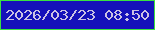 文字の大きさ：5、枠の色：3ae140、背景の色：1511ba、文字の色：cbc2e3 無料ブログパーツのブログ時計