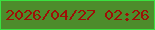 文字の大きさ：3、枠の色：3ae140、背景の色：4d8c2b、文字の色：9e0f07 無料ブログパーツのブログ時計