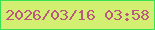 文字の大きさ：1、枠の色：3ae154、背景の色：d2ef71、文字の色：ba587d 無料ブログパーツのブログ時計