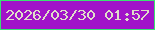 文字の大きさ：3、枠の色：3ae272、背景の色：a113c9、文字の色：e0ddc9 無料ブログパーツのブログ時計
