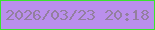 文字の大きさ：3、枠の色：3ae32e、背景の色：ba8fec、文字の色：937f9f 無料ブログパーツのブログ時計