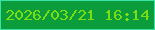 文字の大きさ：3、枠の色：3ae3a5、背景の色：0b9c3c、文字の色：7bde12 無料ブログパーツのブログ時計