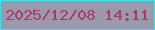 文字の大きさ：3、枠の色：3ae3f2、背景の色：9b9aaa、文字の色：af3666 無料ブログパーツのブログ時計