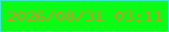 文字の大きさ：1、枠の色：3ae6ce、背景の色：0afc15、文字の色：c3992c 無料ブログパーツのブログ時計
