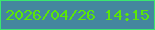 文字の大きさ：4、枠の色：3ae76f、背景の色：44879e、文字の色：5be707 無料ブログパーツのブログ時計
