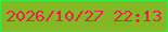 文字の大きさ：4、枠の色：3aea42、背景の色：84b925、文字の色：e6214c 無料ブログパーツのブログ時計