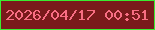 文字の大きさ：2、枠の色：3aeb31、背景の色：791a1b、文字の色：f86e83 無料ブログパーツのブログ時計