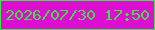 文字の大きさ：5、枠の色：3aeb43、背景の色：dc0ed1、文字の色：44e03e 無料ブログパーツのブログ時計